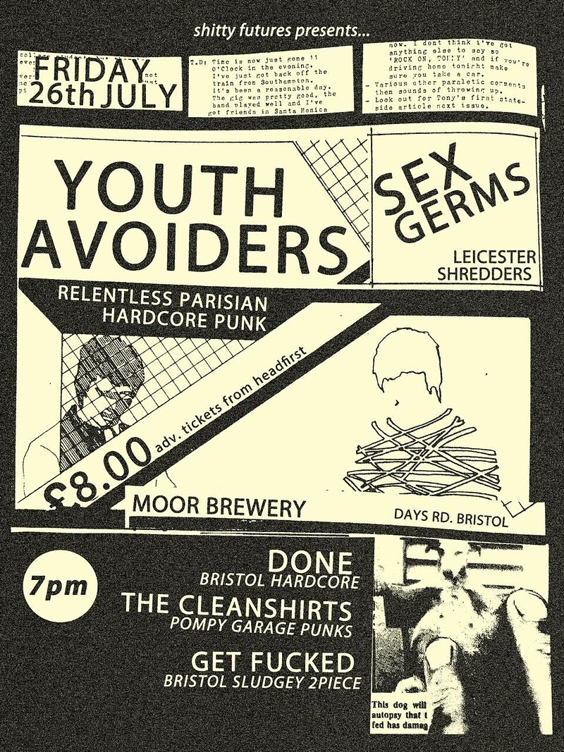 YOUTH AVOIDERS + SEX GERMS plus supports at Moor Beer Co