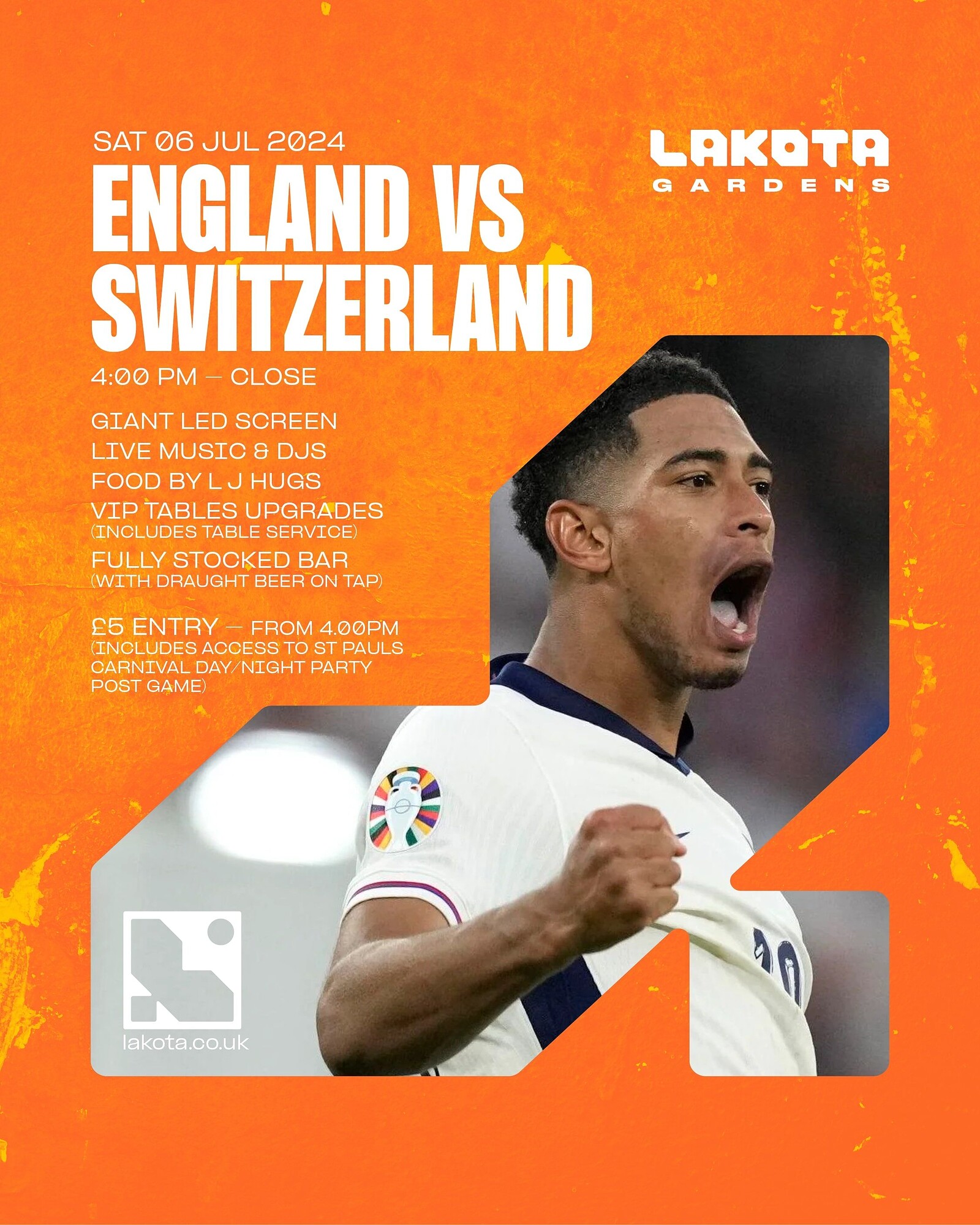 LAKOTA GARDENS: ENGLAND VS SWITZERLAND SCREEN at Lakota
