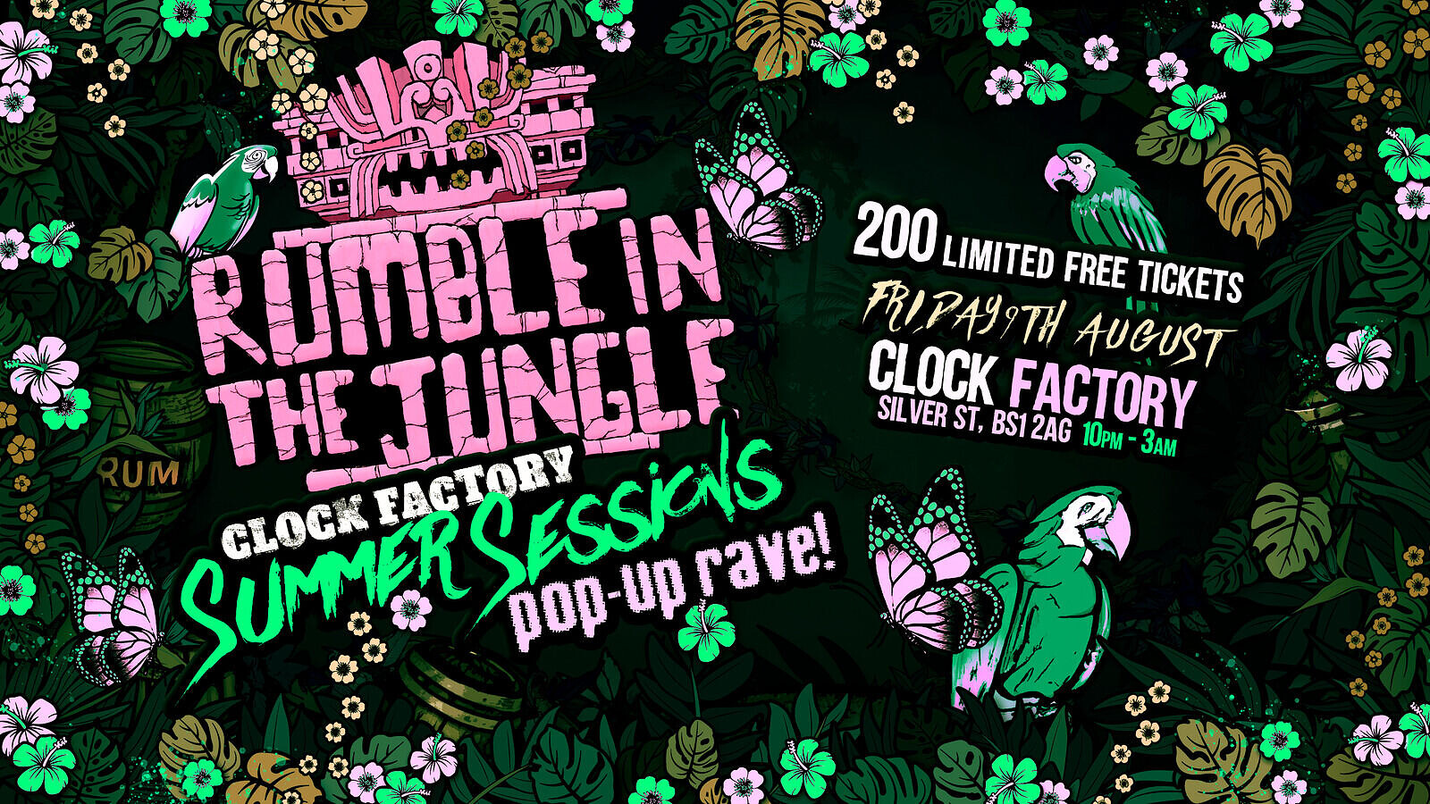 Rumble In The Jungle - Summer Sessions Pop-up Rave at Clock Factory