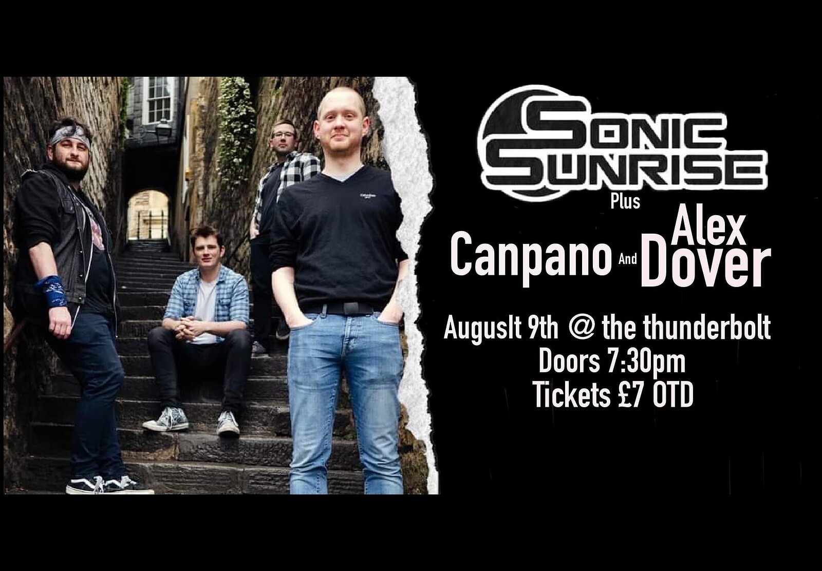 SONIC SUNRISE + Carpana + Alex Dover at The Thunderbolt