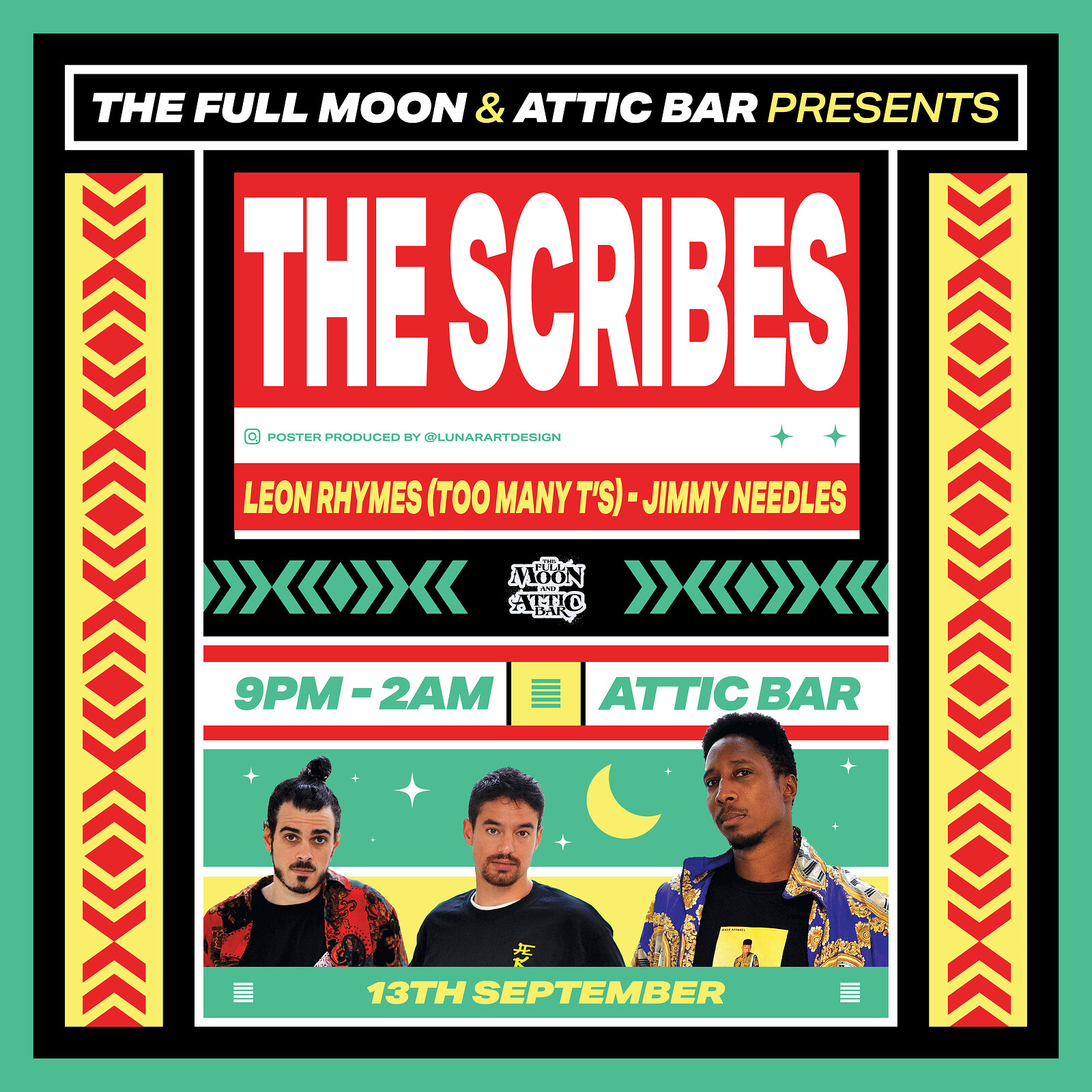 The Scribes + Leon Rhymes & Jimi Needles at The Full Moon & Attic Bar