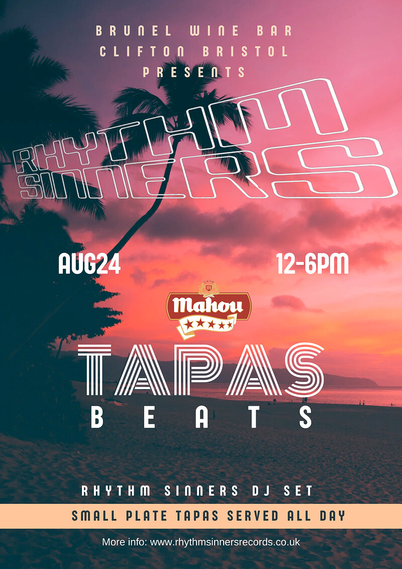 Tapas Beats with Rhythm Sinners at Brunel Wine Bar, the Mall, Clifton. Bristol.