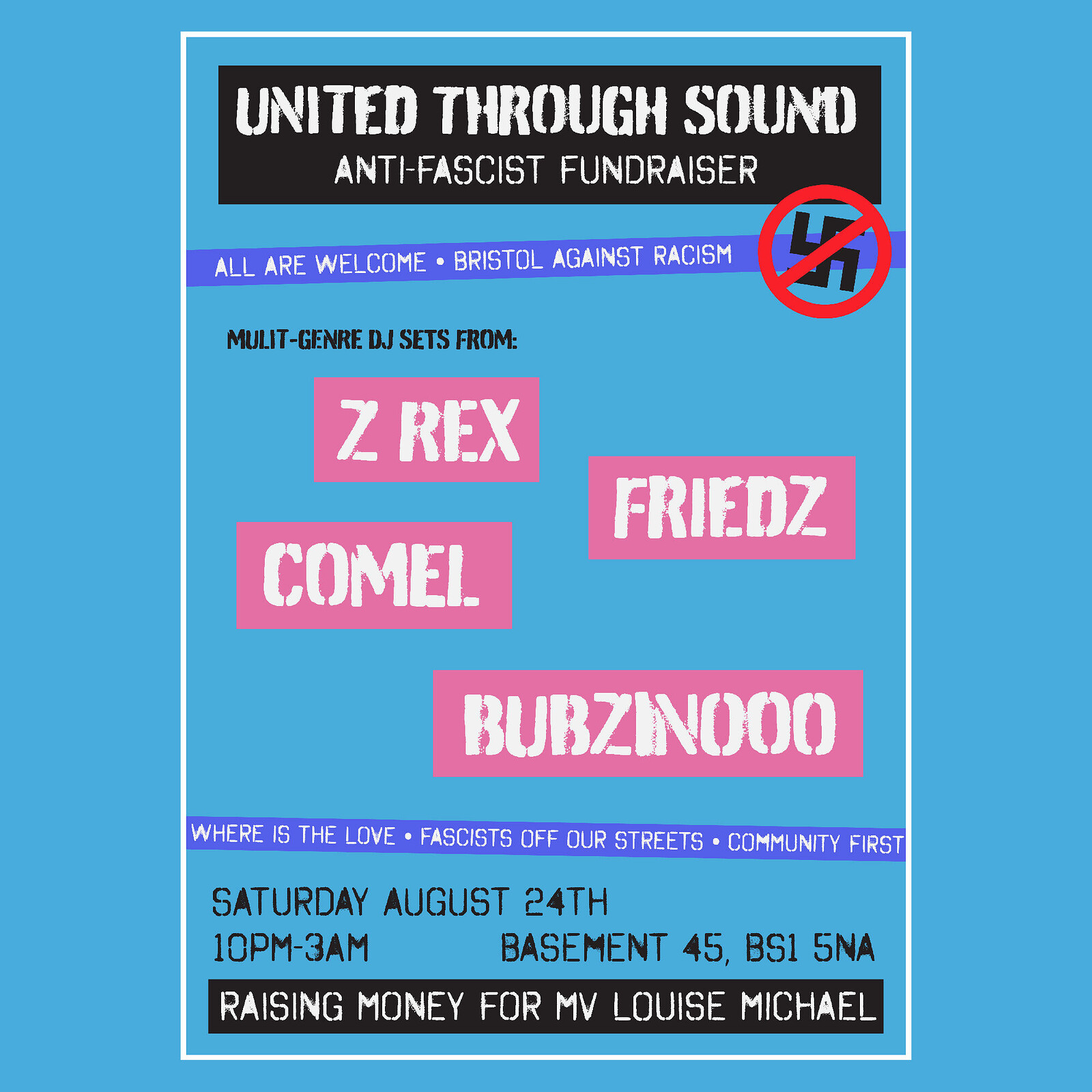 UNITED THROUGH SOUND: Anti-Fascist Fundraiser at Basement 45