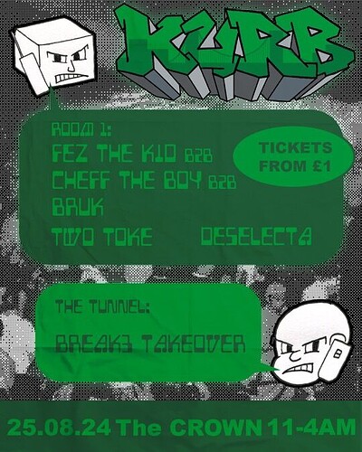 kurb: FEZ THE KID B2B CHEFF THE BOY B2B BRUK +++++ at The Crown