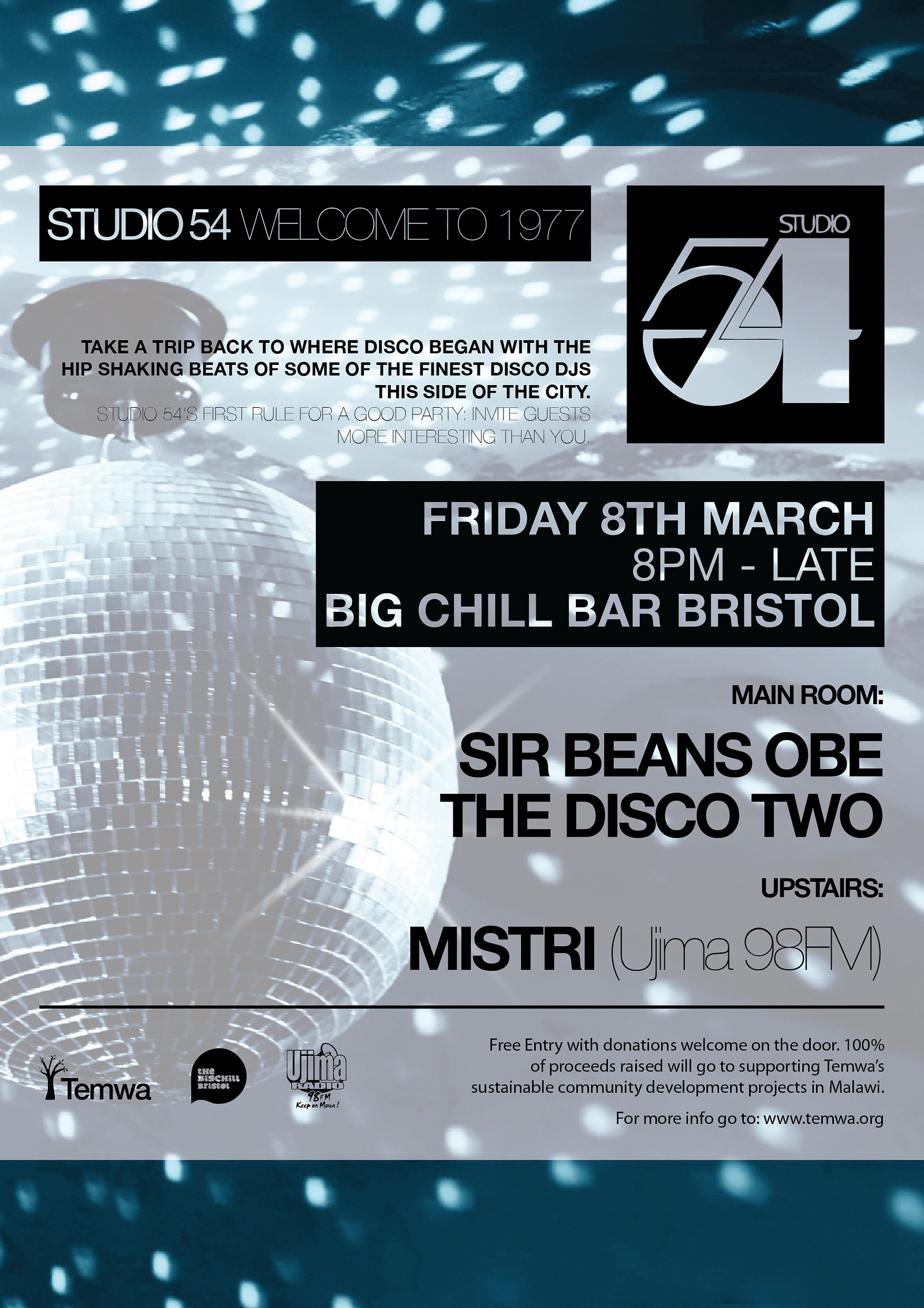 Studio 54 - Welcome To 1977 at Big Chill Bar