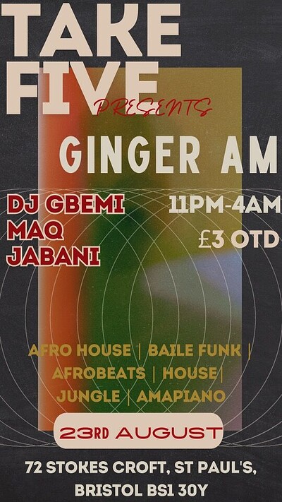 GINGER AM at Take Five Cafe