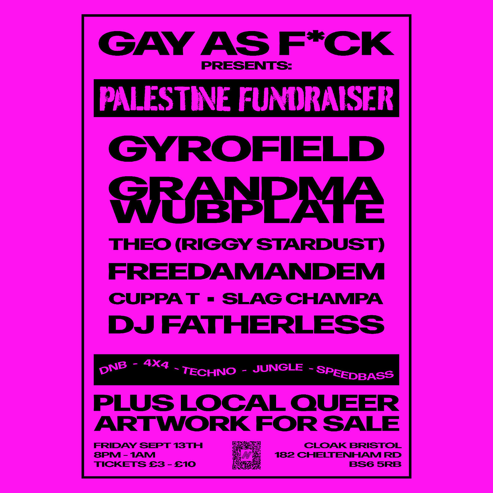 Gay As F*ck - Palestine Fundraiser at Cloak