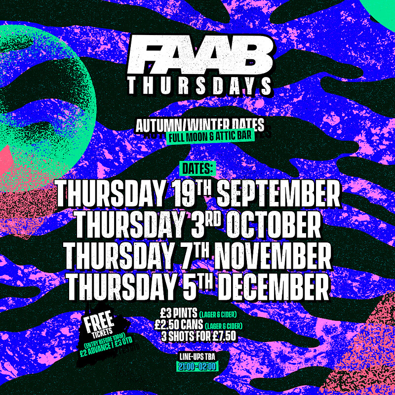 FAAB Presents: Attic Thursdays at The Full Moon & Attic Bar