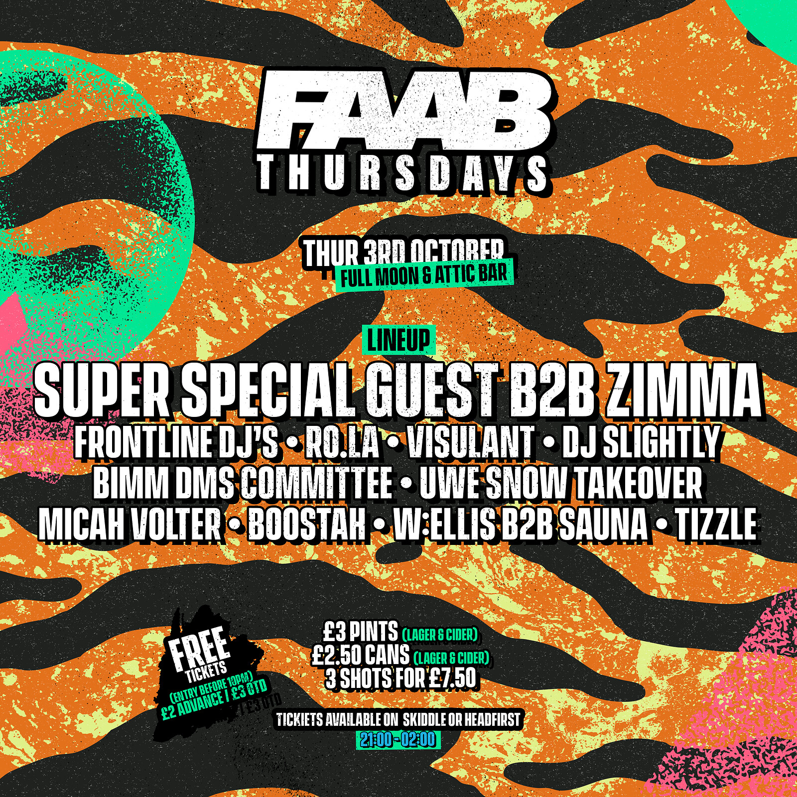 FAAB Presents: ATTIC Thursdays at The Full Moon & Attic Bar