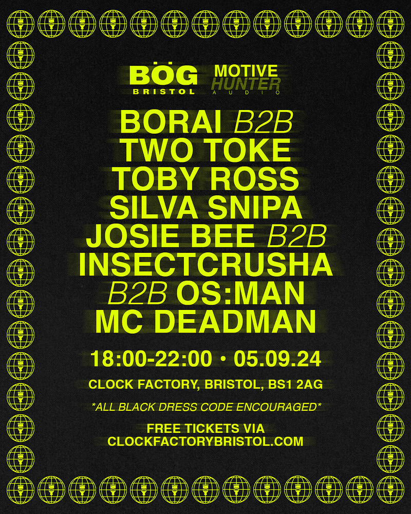 BOG x Motive Hunter at Clock Factory