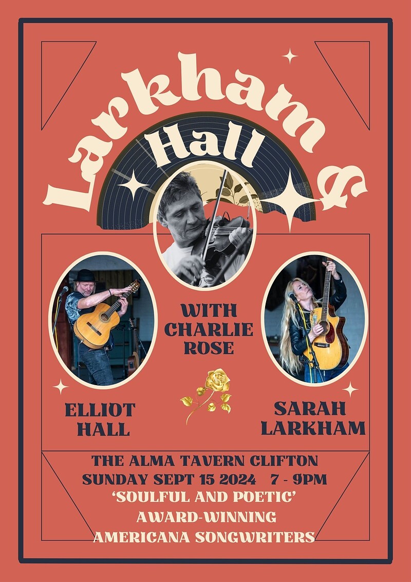 Larkham and Hall with Charlie Rose at Alma Tavern at Alma tavern and theatre
