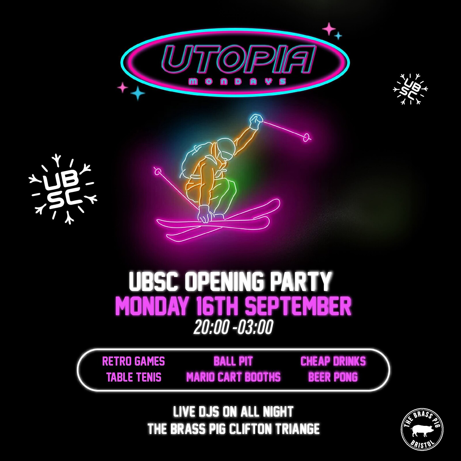 Utopia Mondays: UBSC Opening Party @ at The Brass Pig