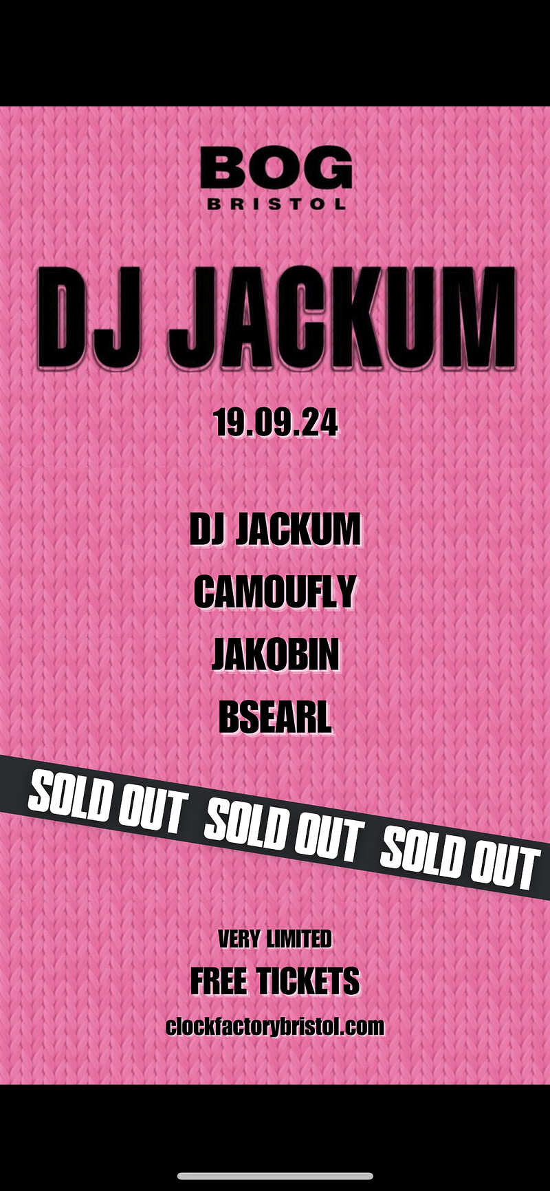 BOG x Jackum & Friends at Clock Factory