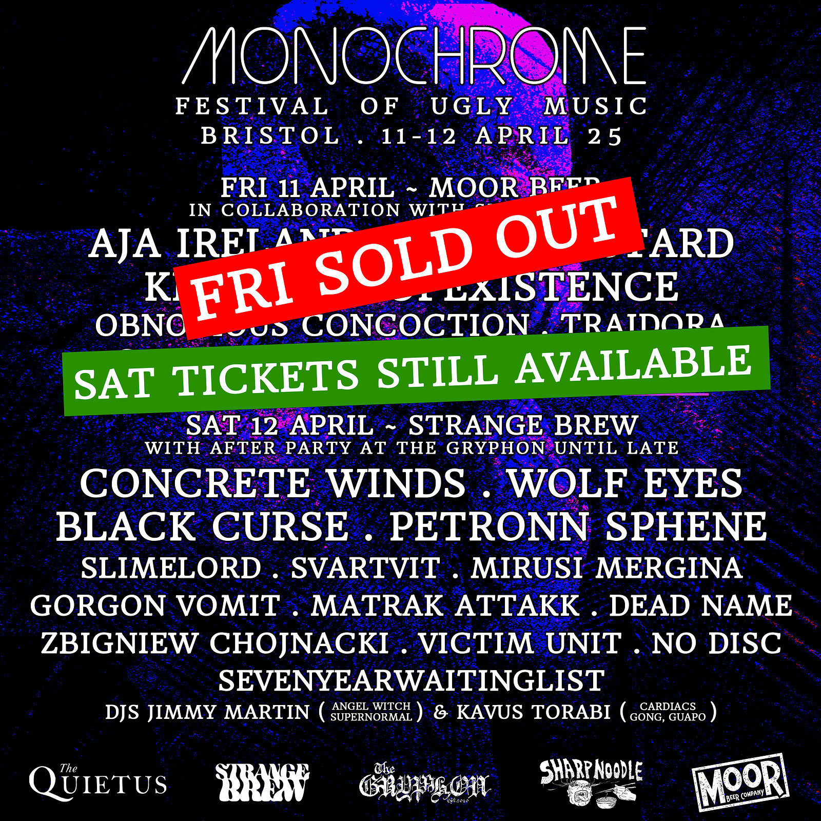 Monochrome Festival of Ugly Music - Friday/Weekend at Moor Beer Co