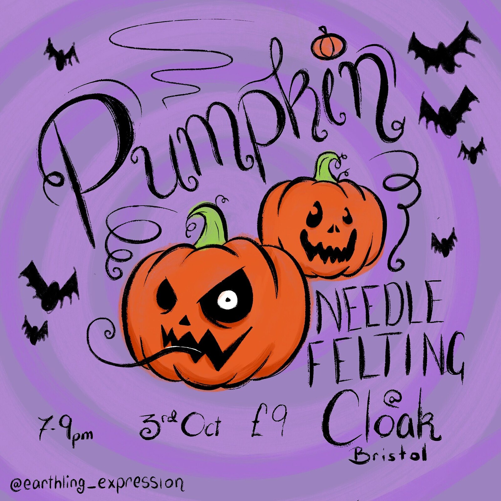 Pumpkin Needle Felting Workshop at Cloak