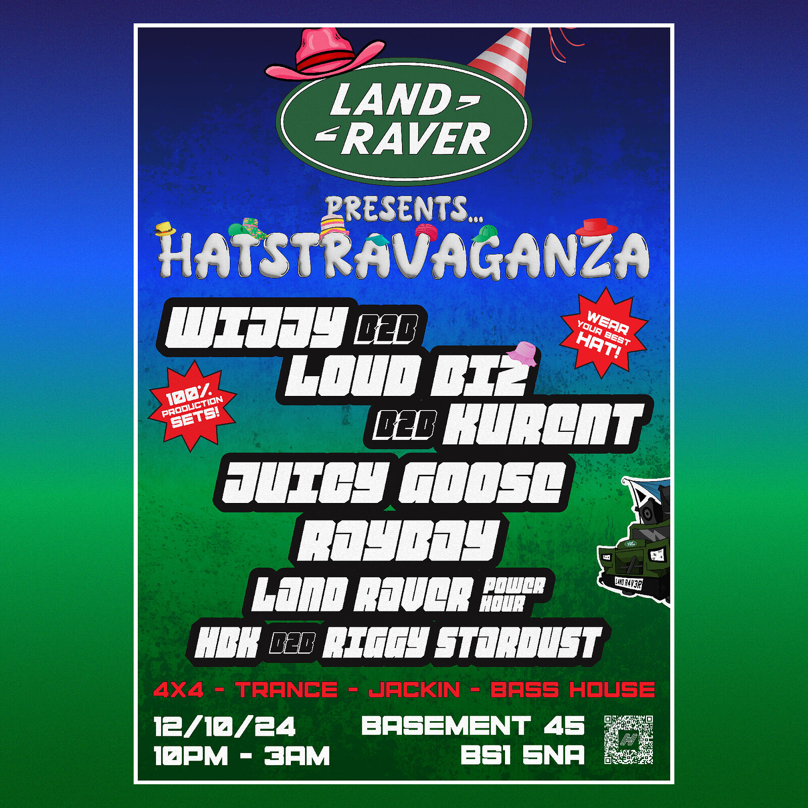 Land Raver Presents: HATSTRAVAGANZA at Basement 45