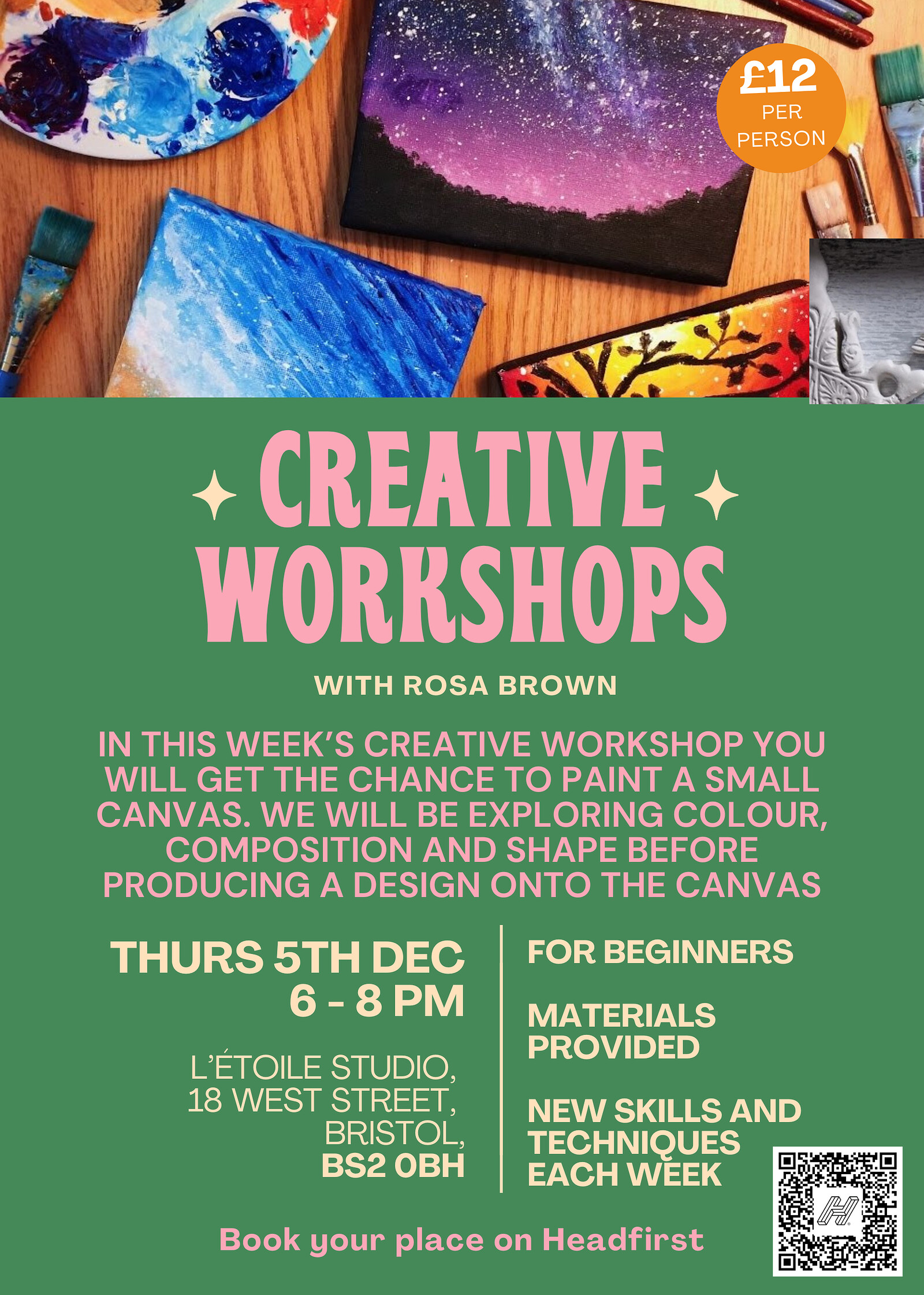 Creative Workshop: Painting a canvas at L'Étoile Studio