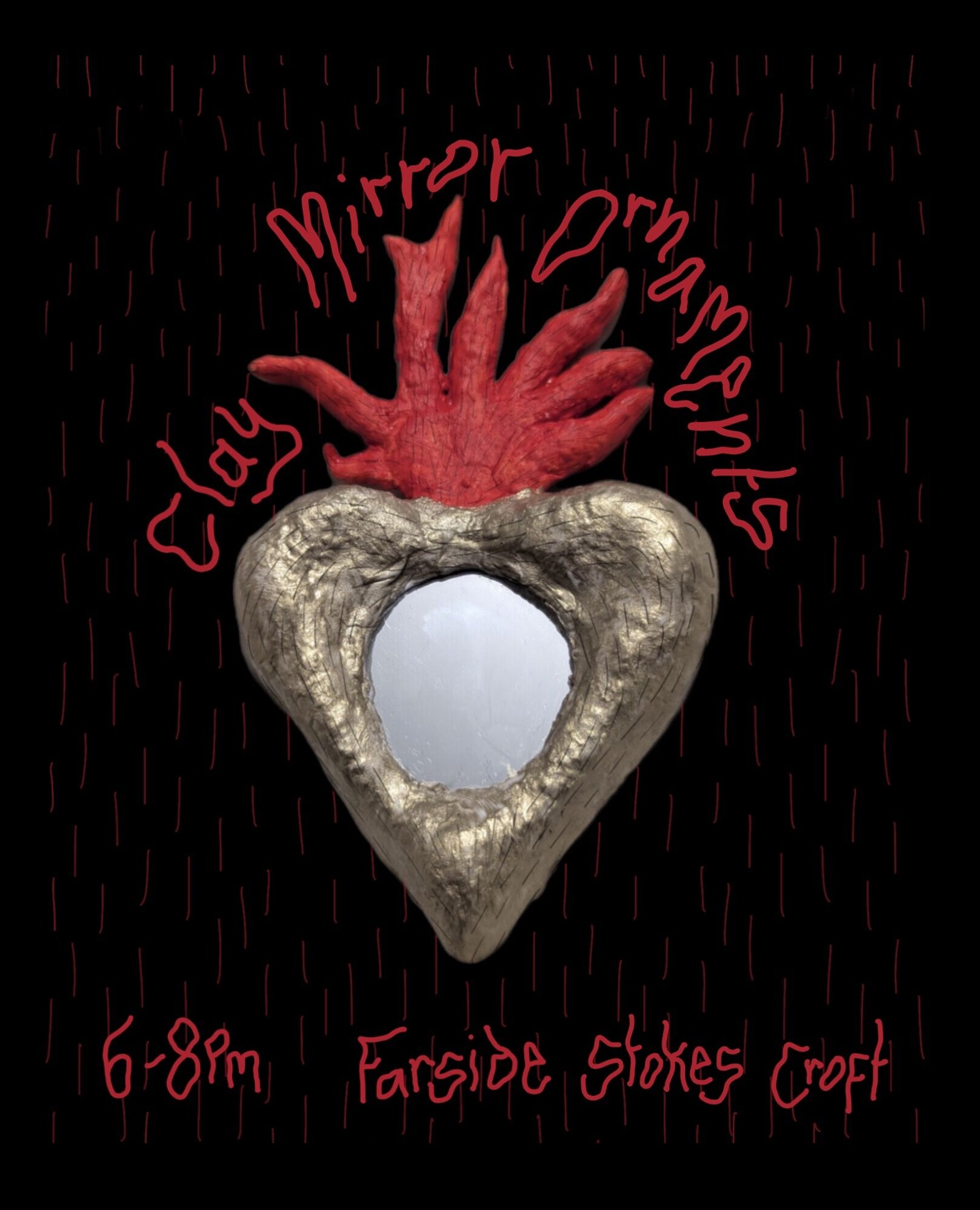 Clay Mirror Charms Workshop at The Farside stokes croft
