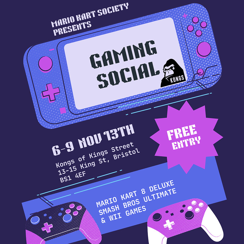 Gaming Social Event at Bristol Kongs 18+ at Kongs of Kings Street