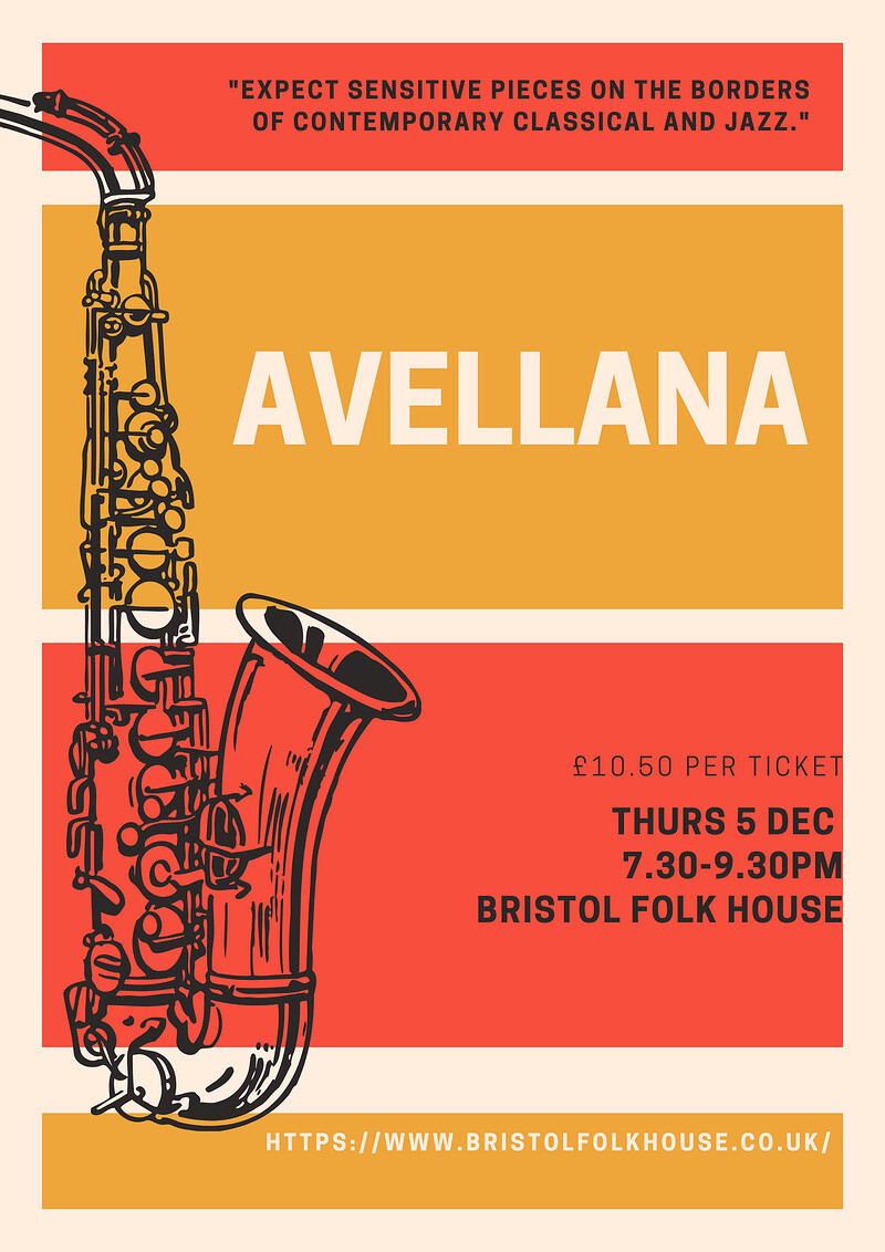 Avellana - tickets available on the door at Bristol Folk House