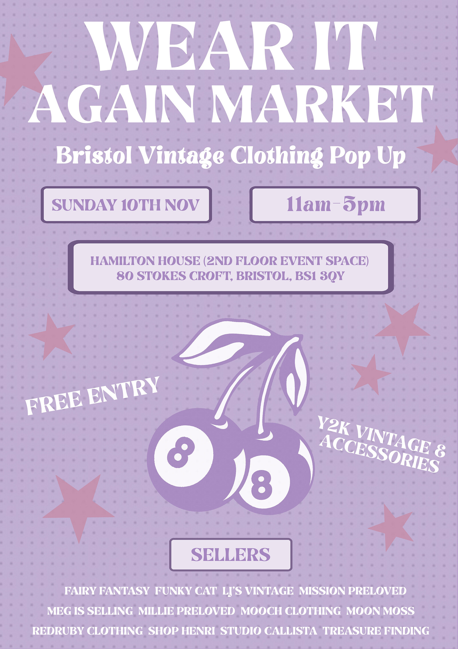 Wear It Again Vintage Market Bristol: 10th Nov at Hamilton House