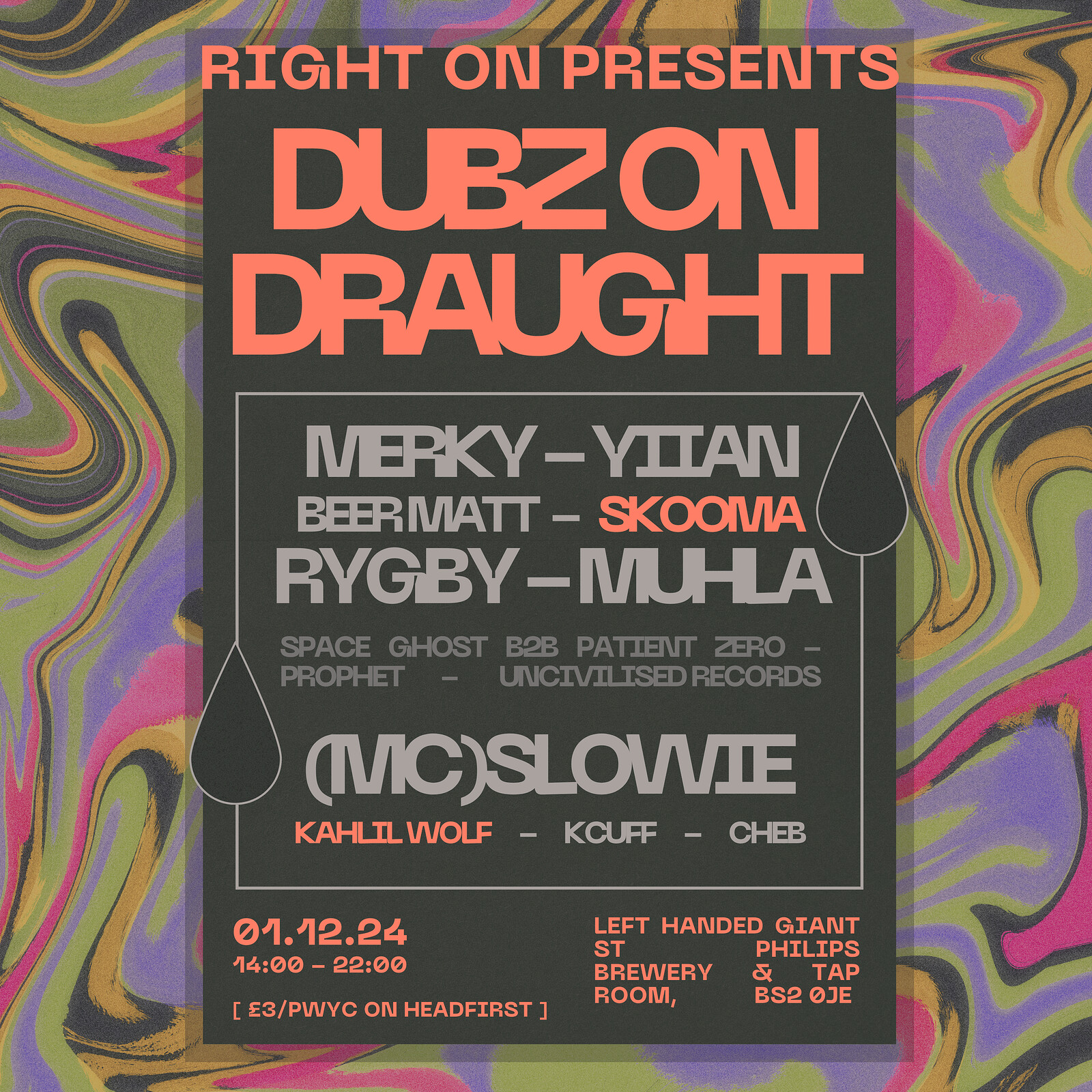 Right On presents: DUBZ ON DRAUGHT at Left Handed Giant St Philips Brewery & Tap Room