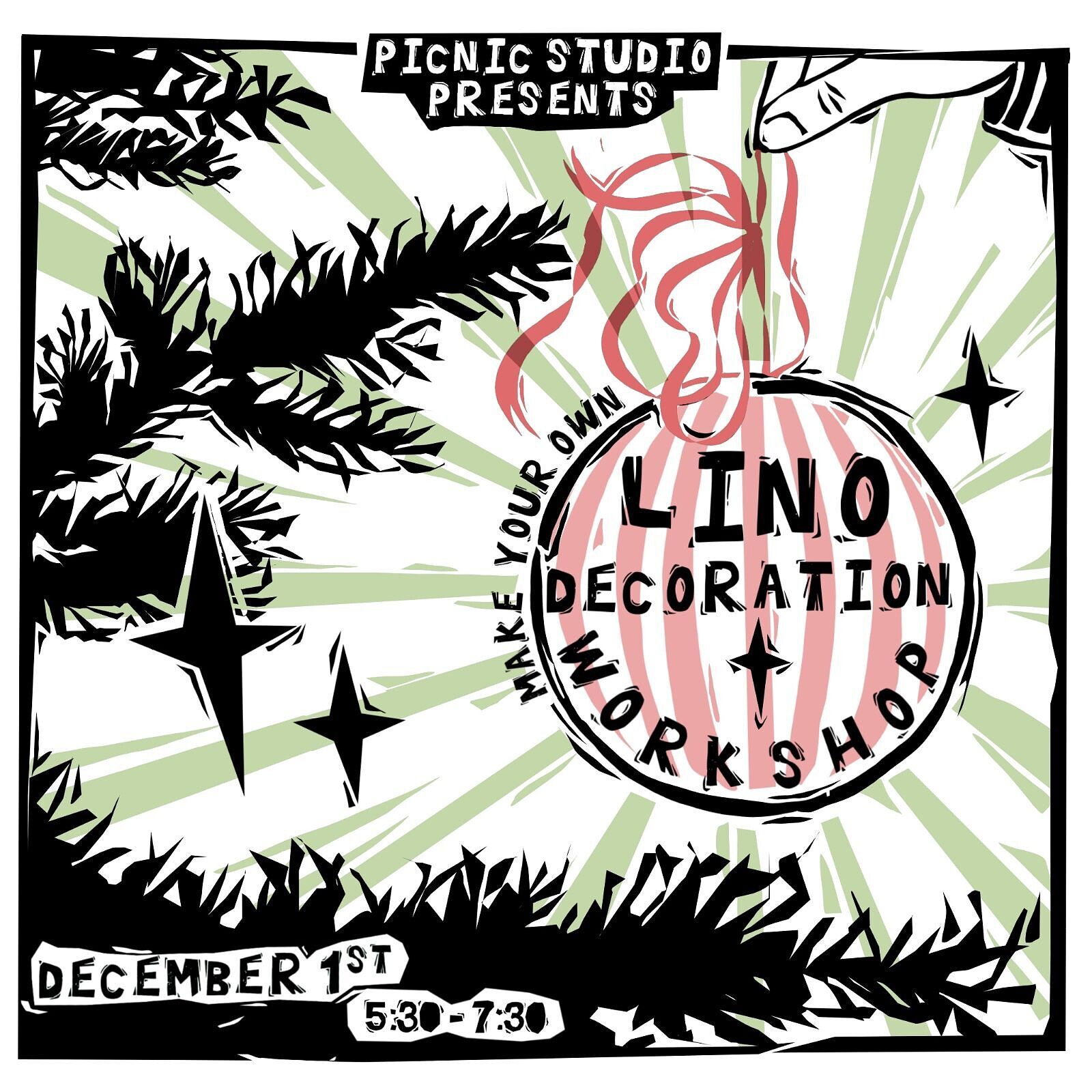 Lino Print Christmas Ornaments Workshop at Picnic Studio - Hamilton House