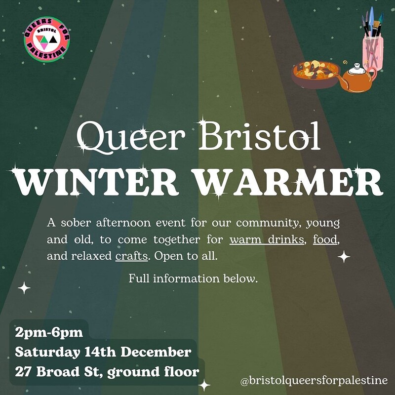 Queer Bristol, Winter Warmer at Bristol Palestine Museum