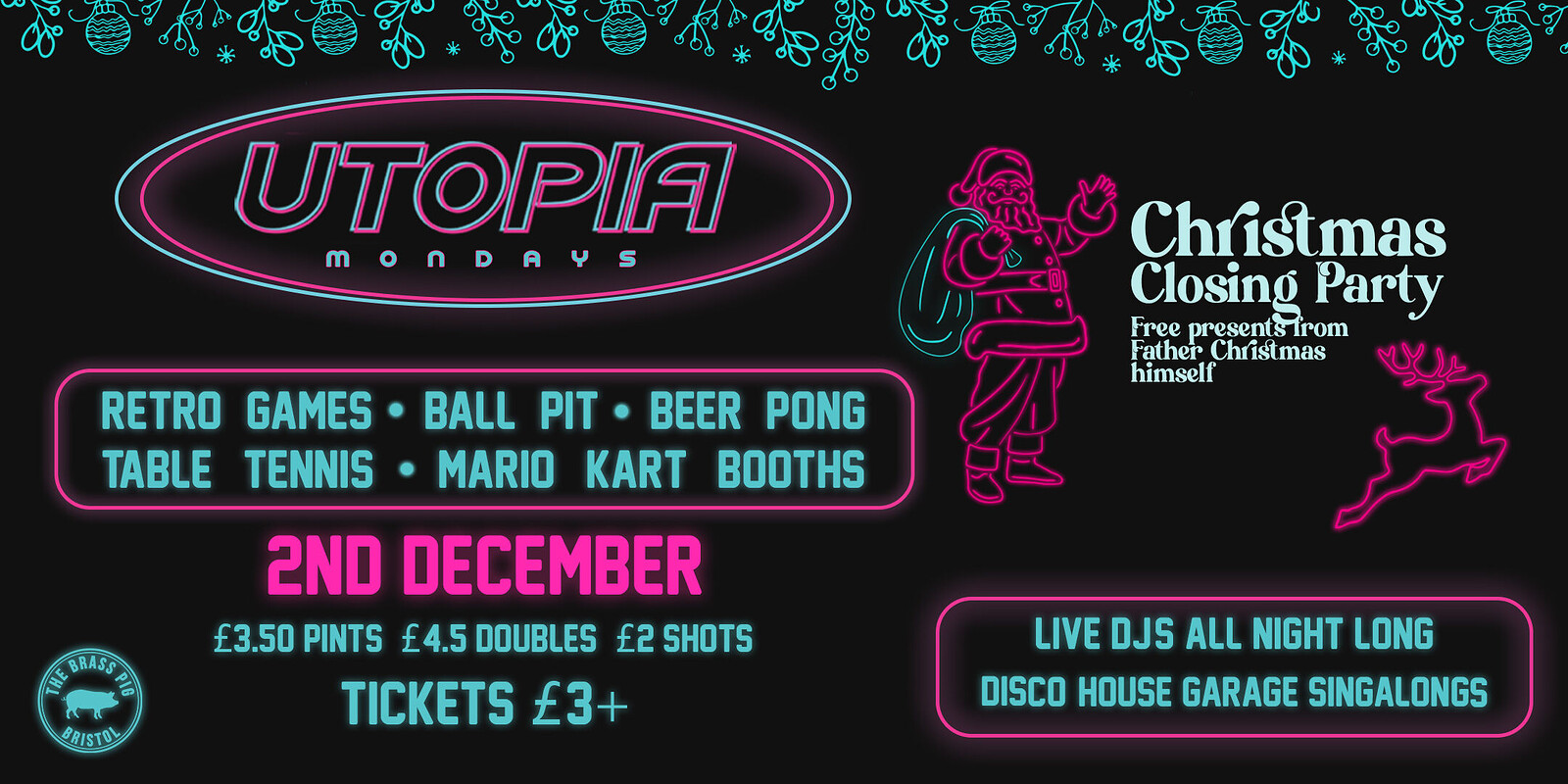 Utopia Christmas Closing Party | 2nd December at Clock Factory