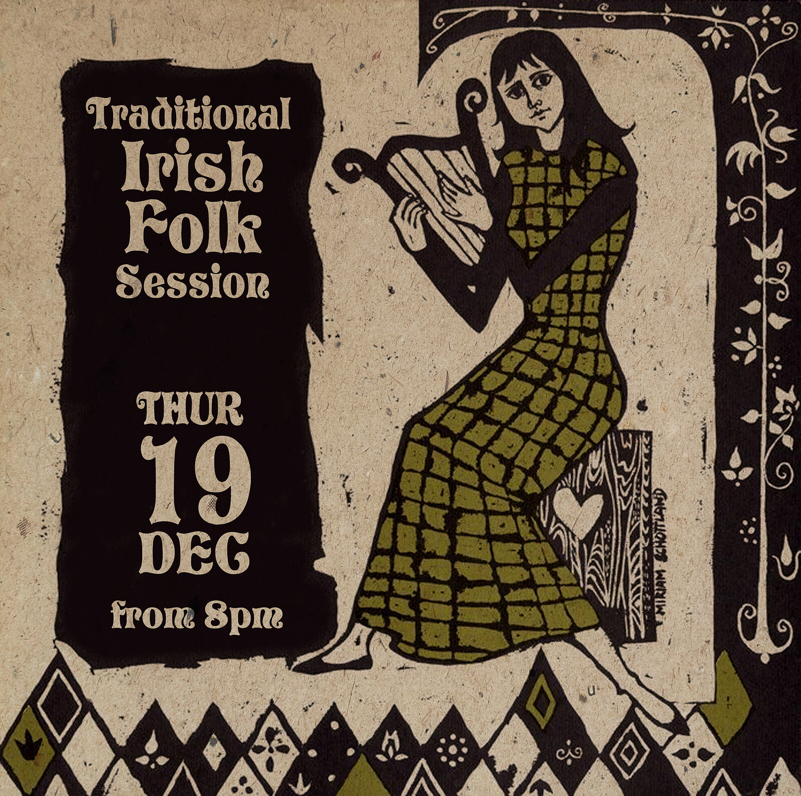 Traditional Irish Folk music session at The Elmer's Arms