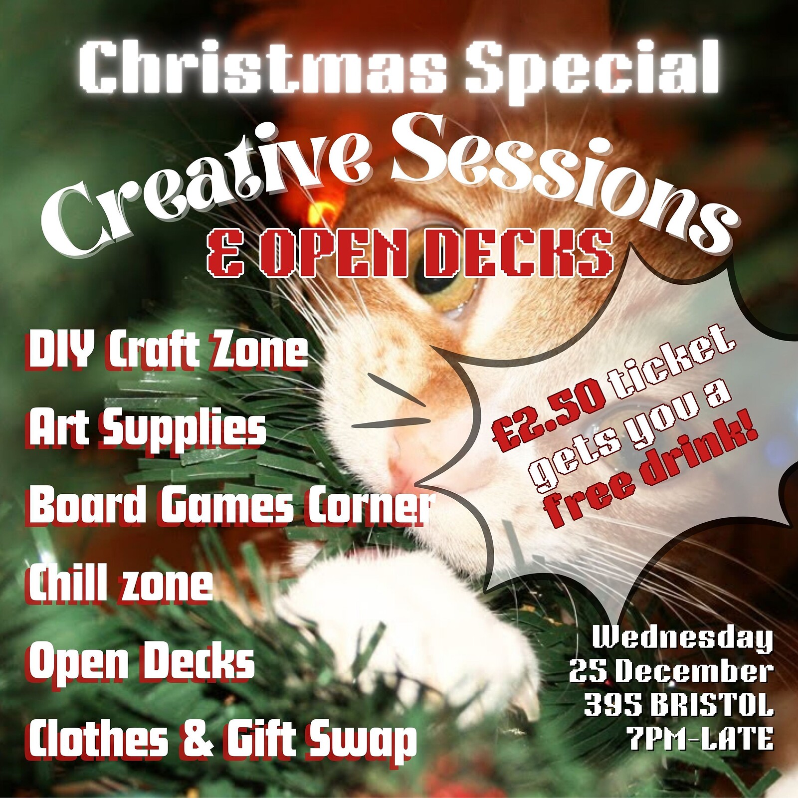 Christmas special creative sessions & open decks at 395