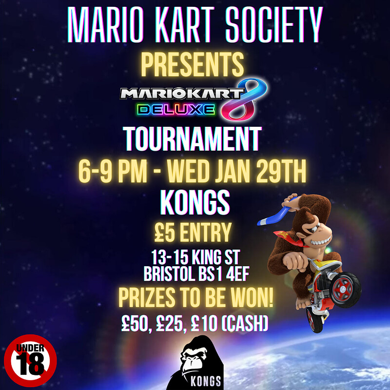 Kongs Mario Kart 8 Deluxe Tournament 18+ at Kongs of Kings Street