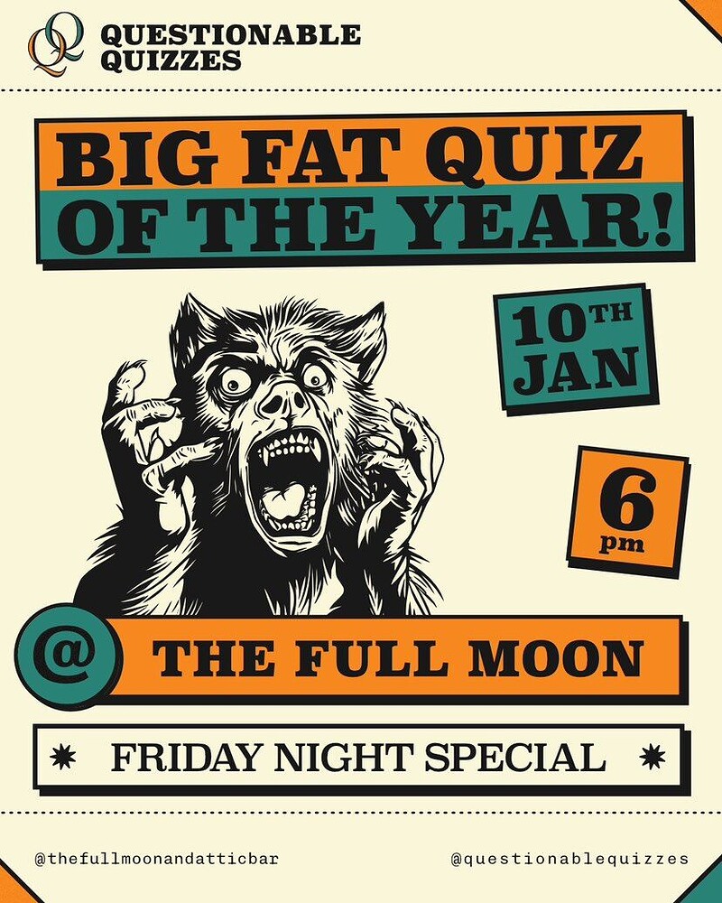 Friday Night Pub Quiz | The Full Moon at The Full Moon & Attic Bar