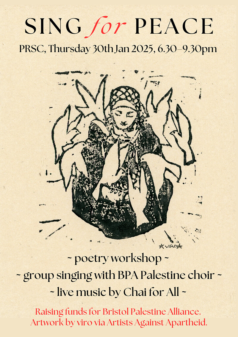 Sing for Peace ~ raising funds for BPA Palestine at PRSC