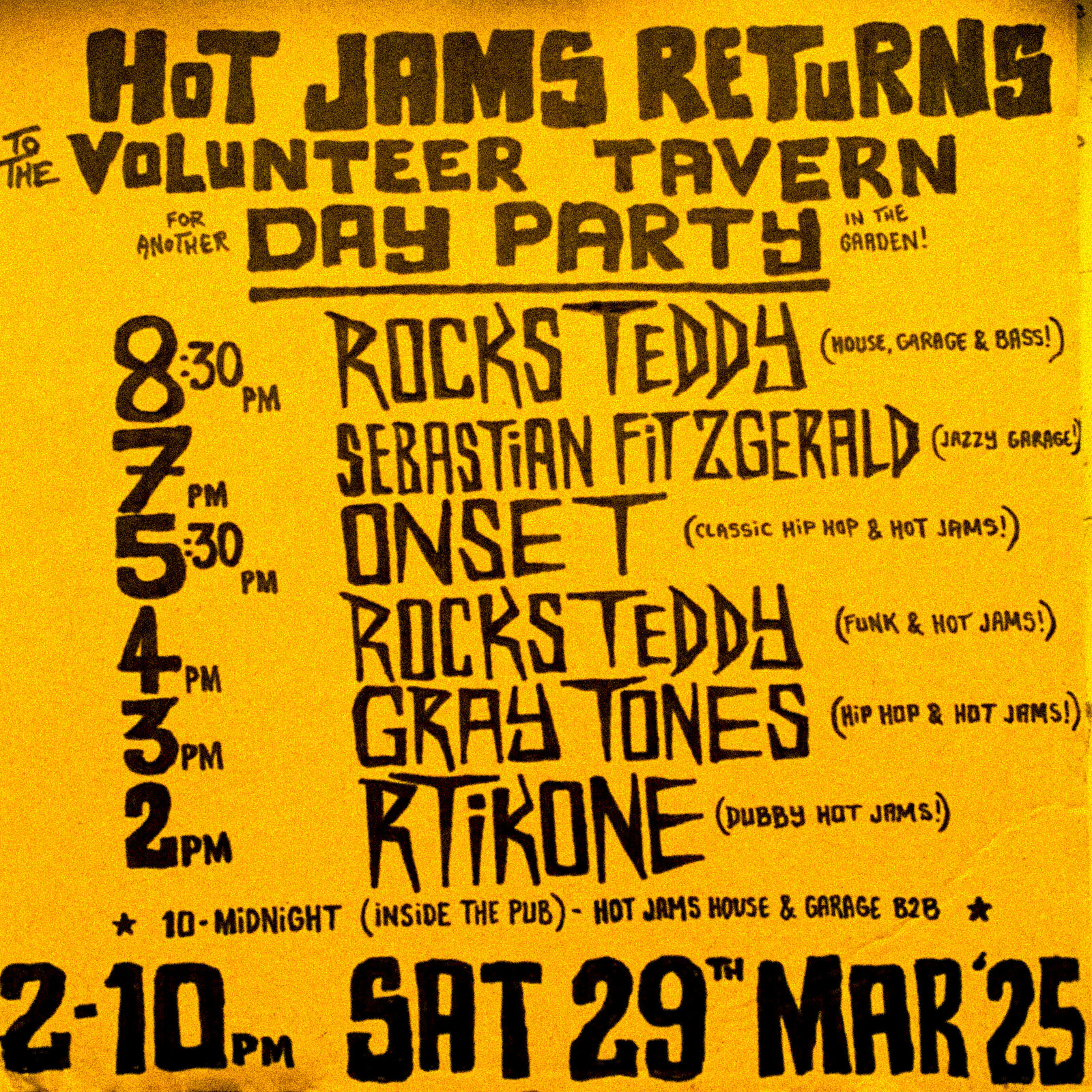 Hot Jams Day Party in the Garden at The Volunteer Tavern