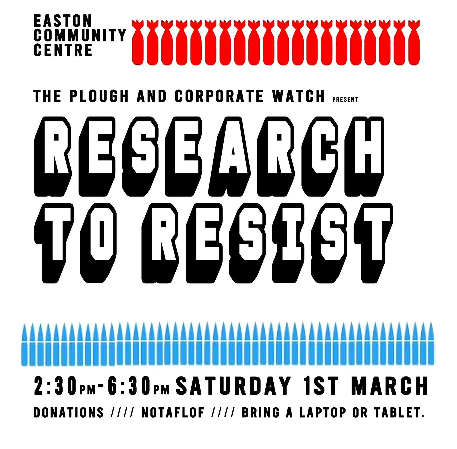 RESEARCH TO RESIST at Easton Community Centre