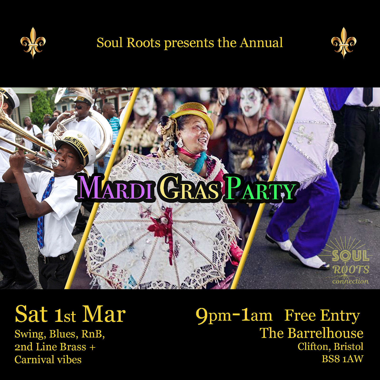 Soul Roots - Mardi Gras Party at The Barrelhouse