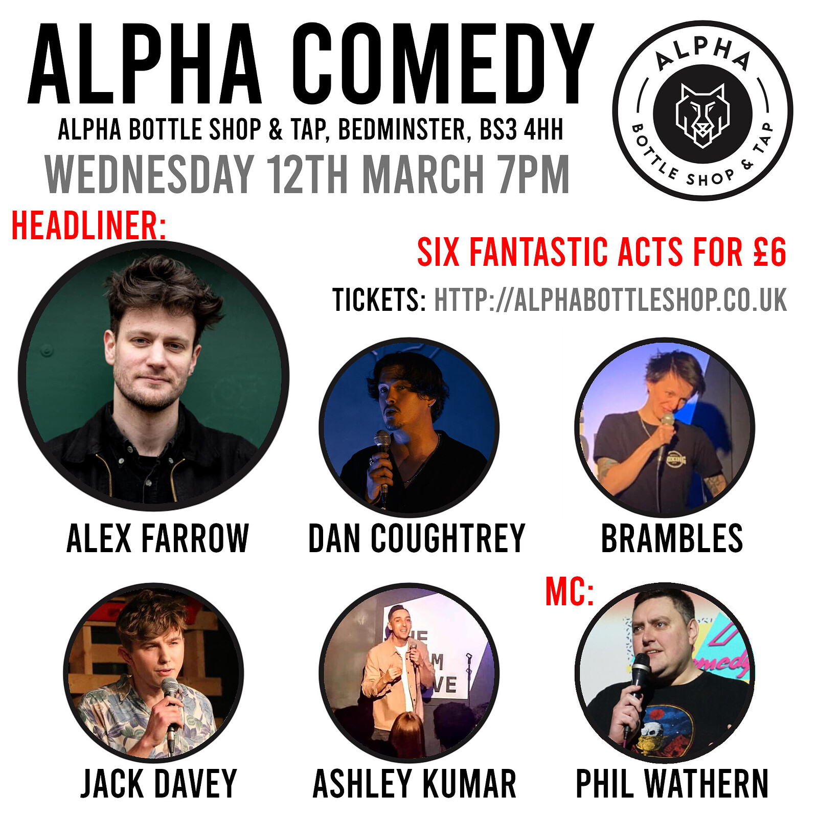 Alpha Comedy - March at Alpha Bottle Shop and Tap