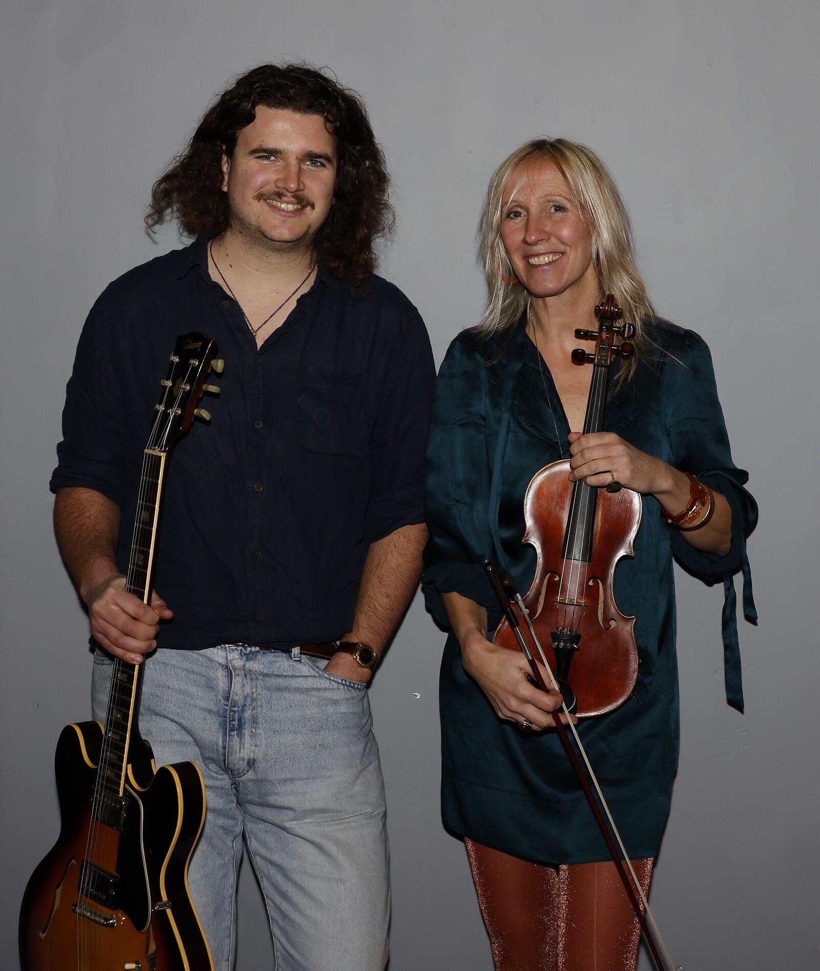 Jonah Hitchens and Clare Mactaggart at The Grain Barge