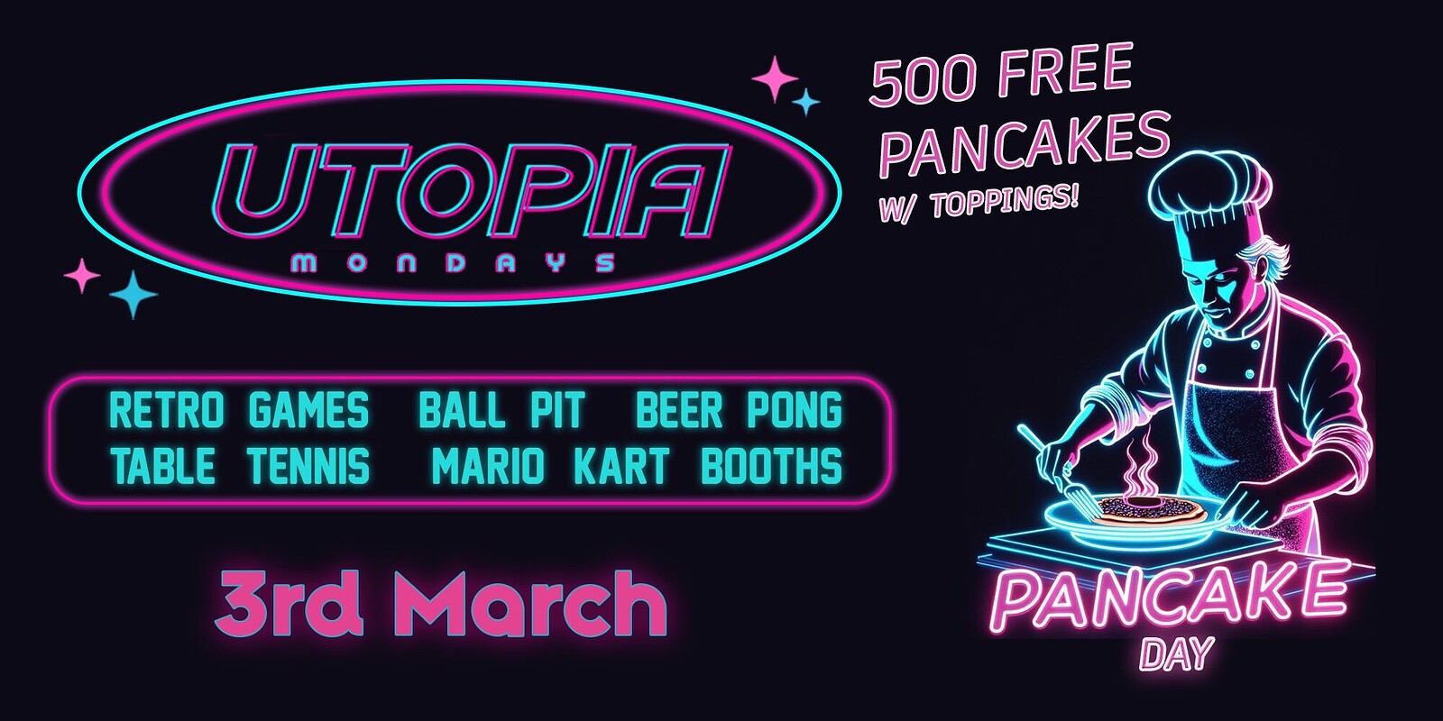 Utopia: 3rd March | Pancake Day 500 Free Pancakes at The Brass Pig