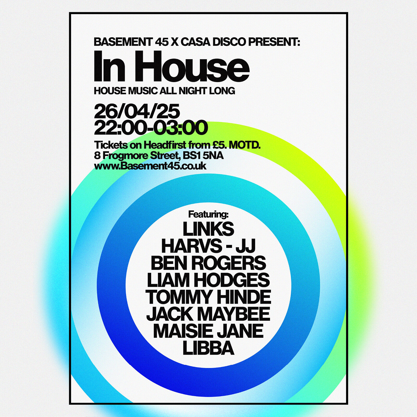 In House w/ Casa Disco at Basement 45