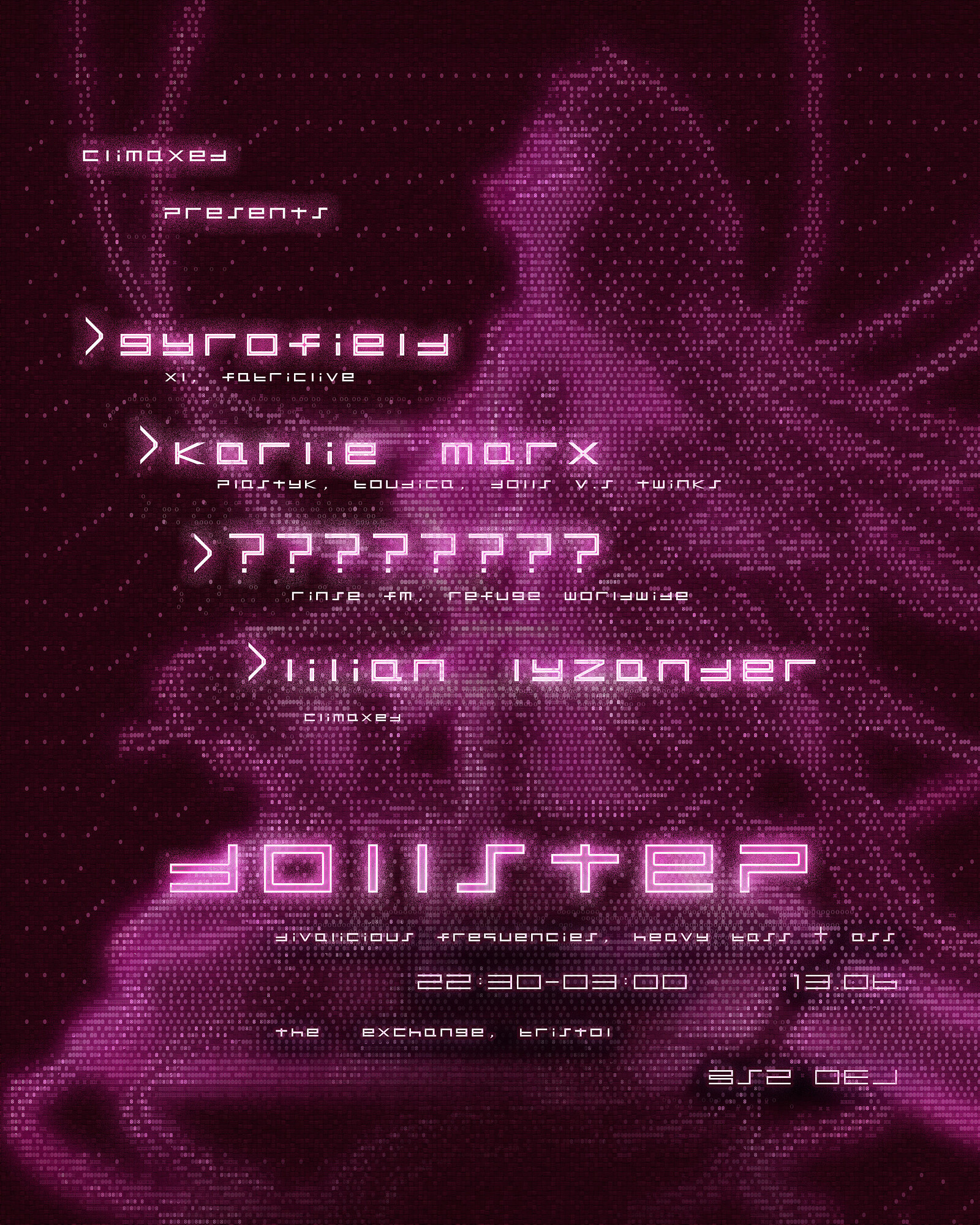 CLIMAXED presents: DOLLSTEP at Exchange