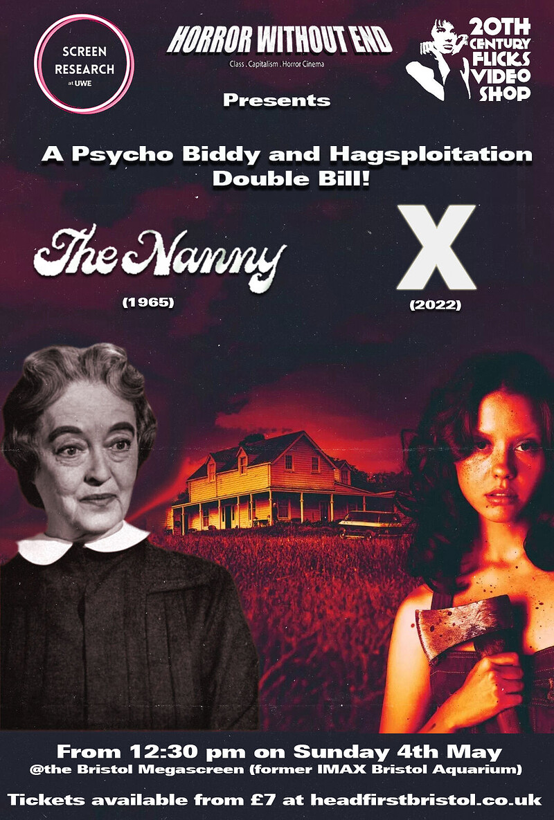 A Psycho Biddy and Hagsploitation Double Bill at Bristol Megascreen (former IMAX at Bristol Aquarium)