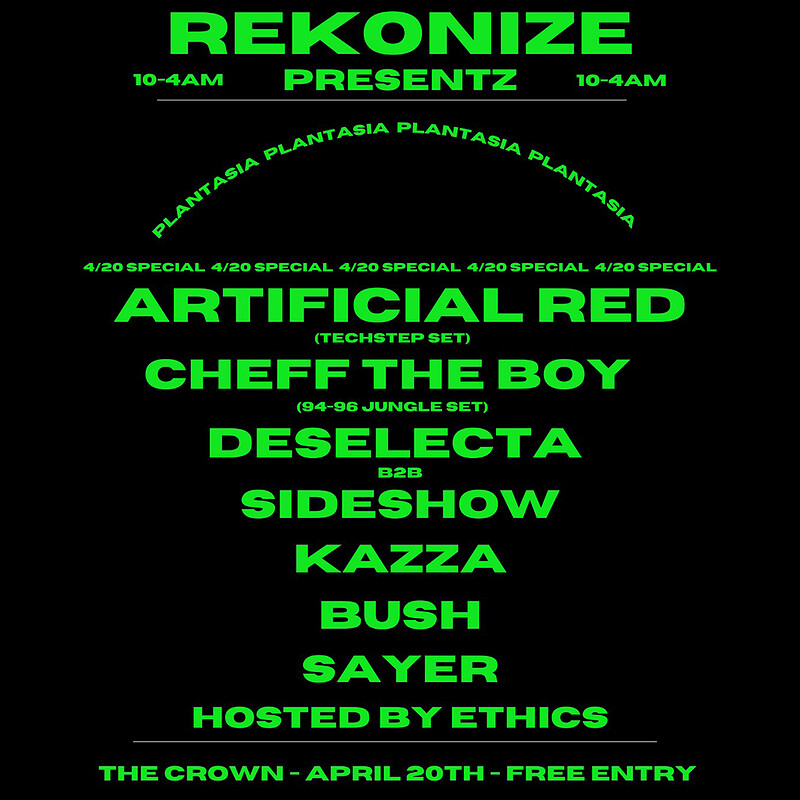 Rekonize: Artificial Red, Cheff The Boy + more at The Crown