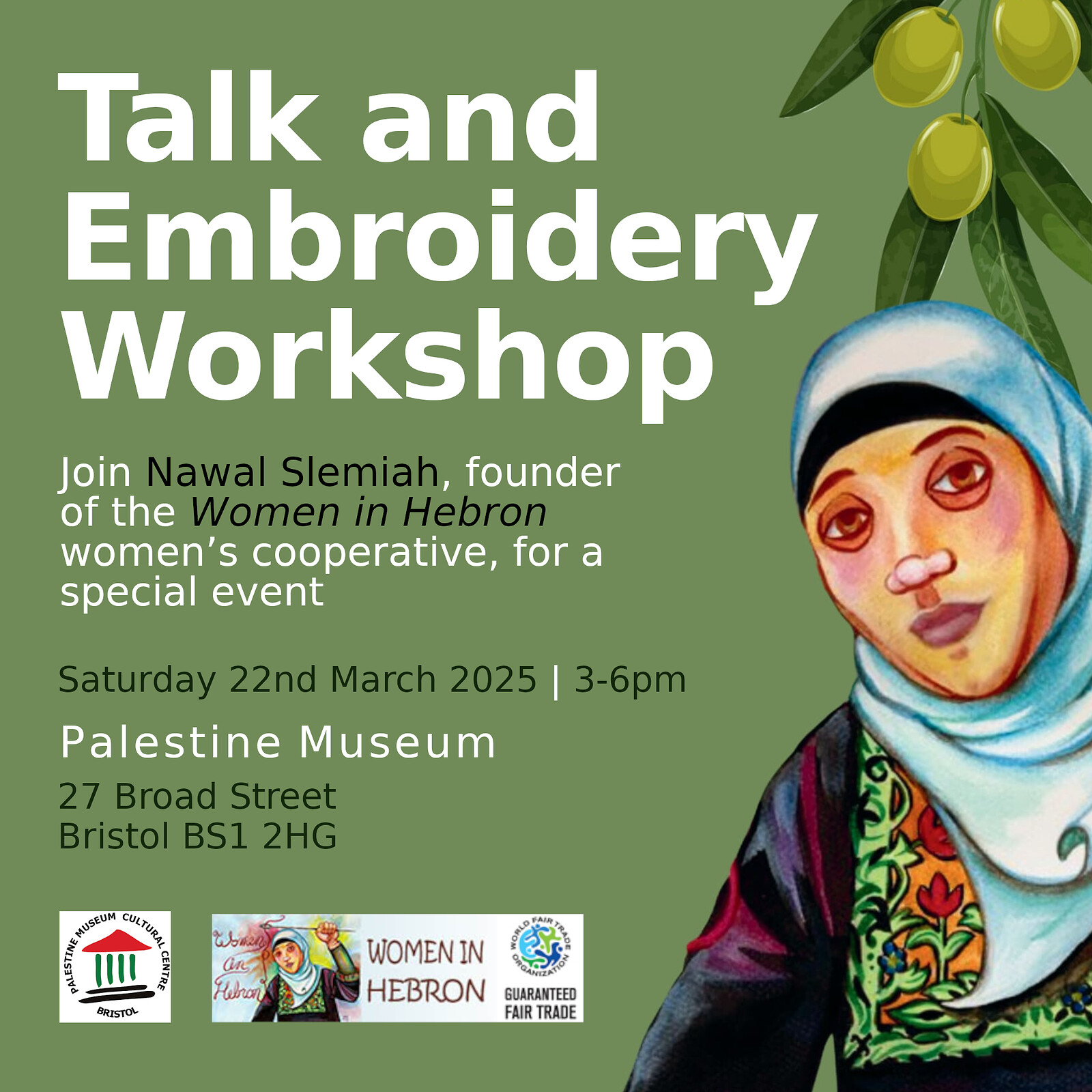 Women in Hebron: Talk + Embroidery Workshop at Bristol Palestine Museum