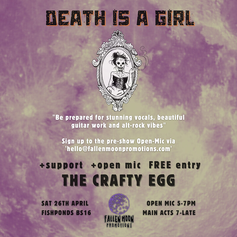 Death Is A Girl, KAYBLE + Open Mic at The Crafty Egg (Fishponds)