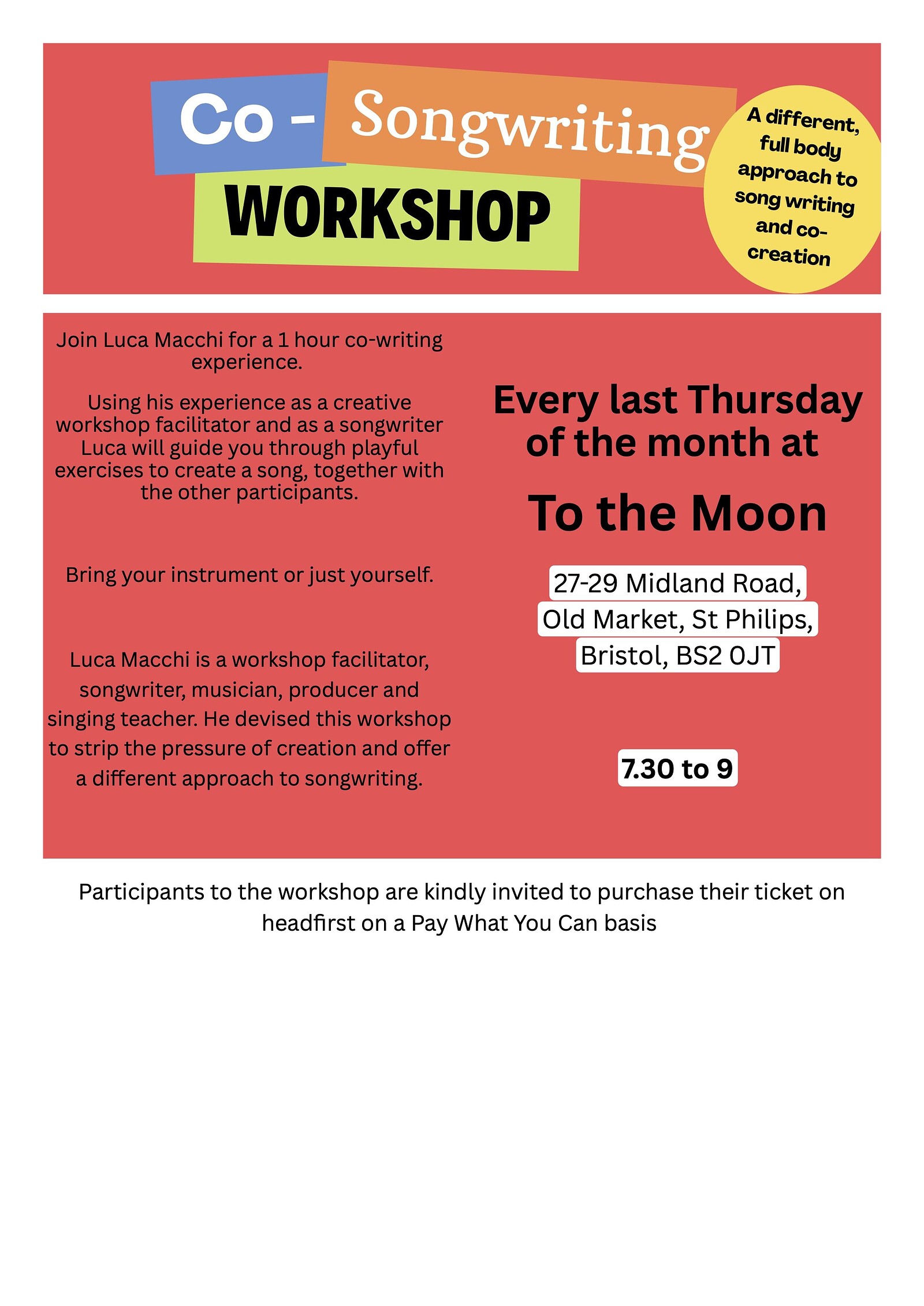 Co-Songwriting Workshop at To The Moon