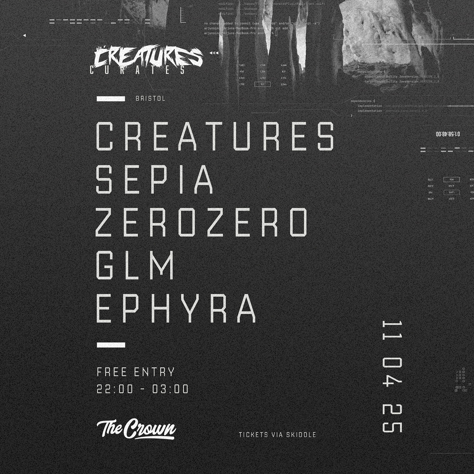 Creatures Curates: Sepia, ZeroZero, GLM + Ephyra at The Crown