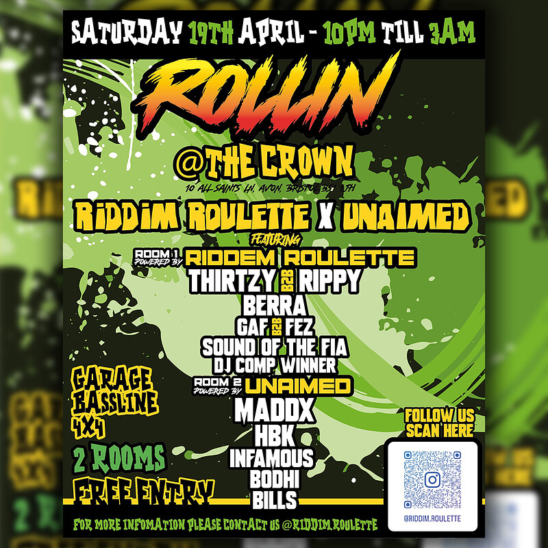 Riddim Roulette x Unaimed Presents: Rollin' at The Crown