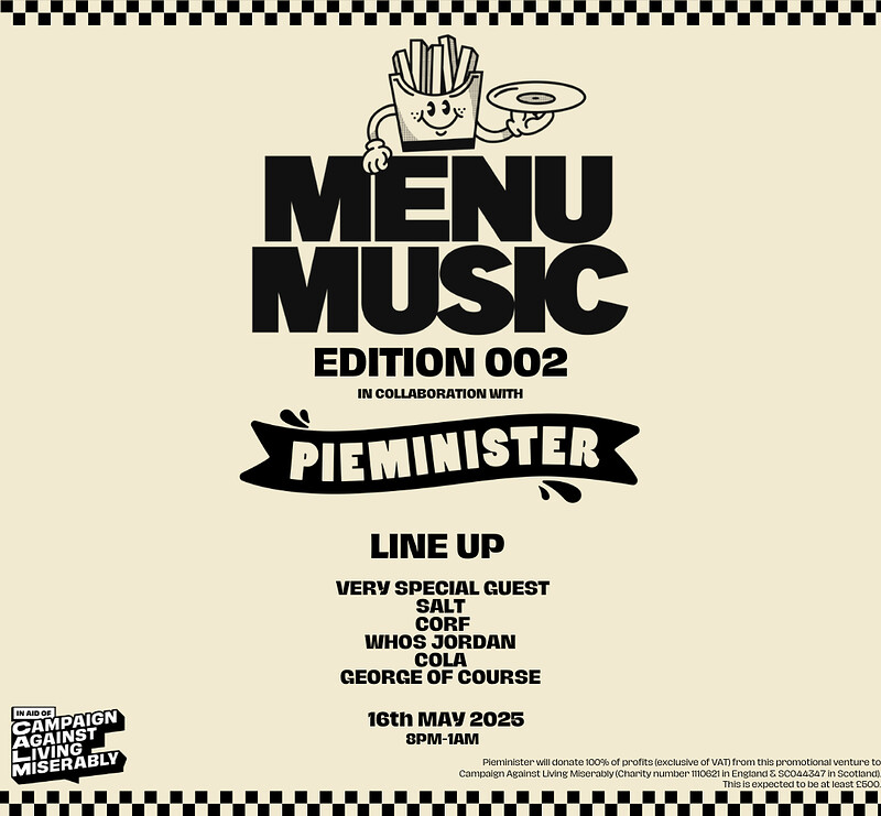 Menu Music 002 at Pieminister - Harbourside